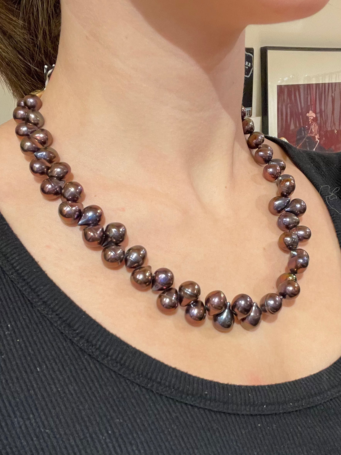 Chocolate Plum Freshwater Pearl Necklace 
