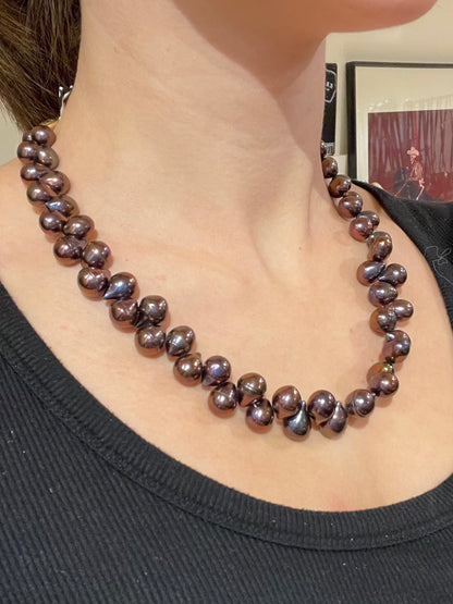 Chocolate Plum Freshwater Pearl Necklace 