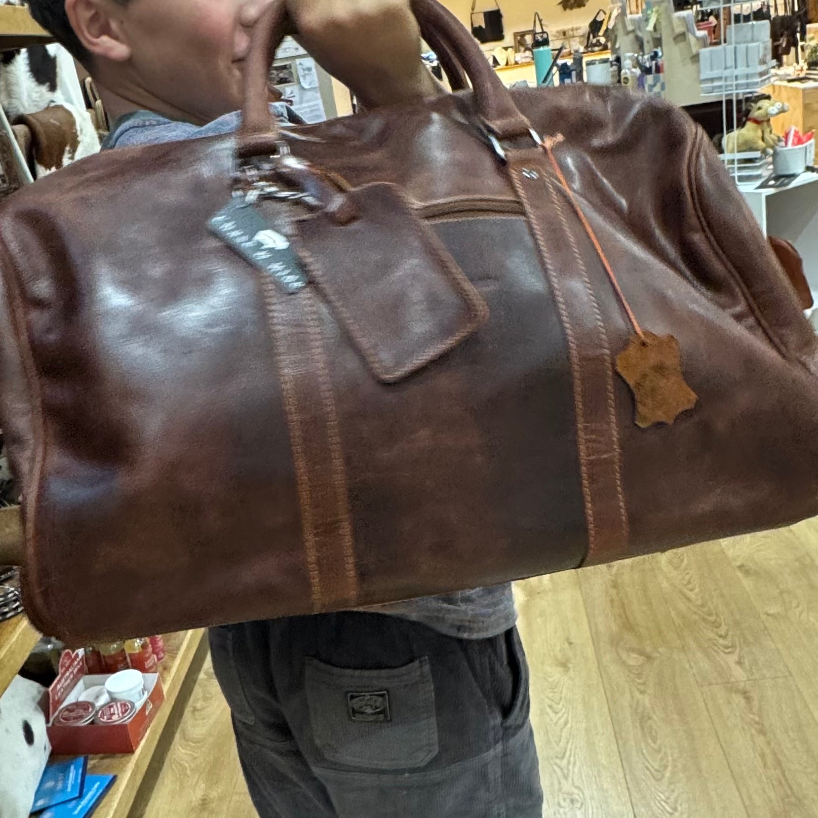 Leather Overnight Bag 