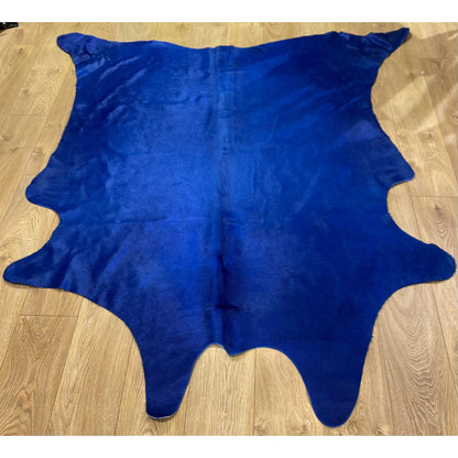 Blue Cow Hide Rug 