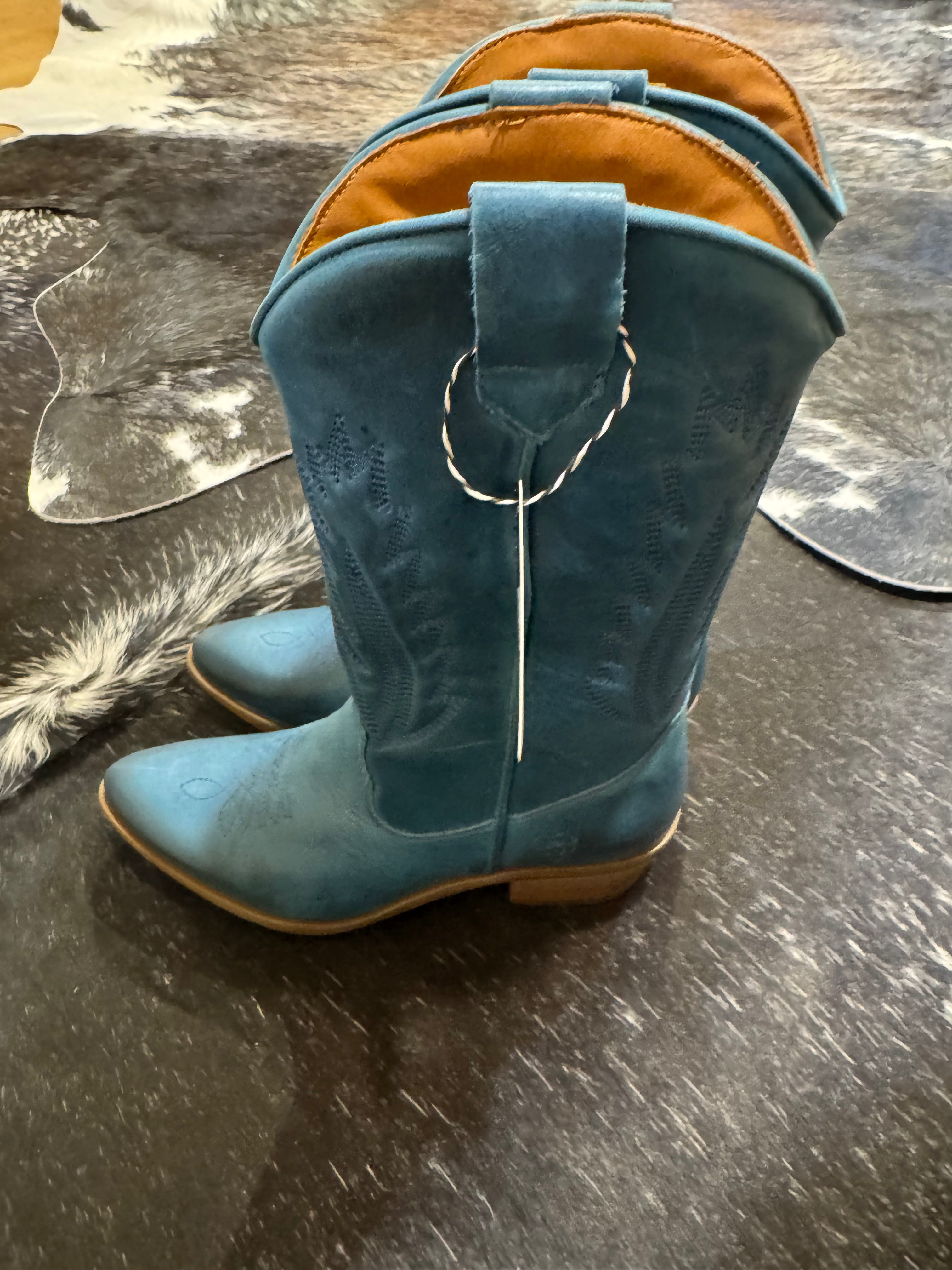 La Pintura Varsy blue cowboy boots