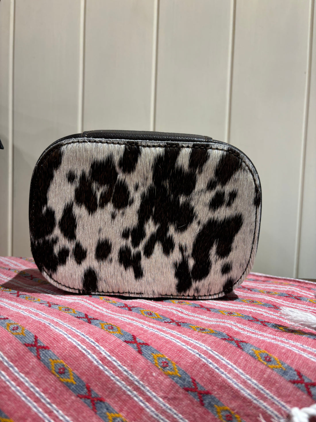 Small Hide and Leather Jewellery Box 