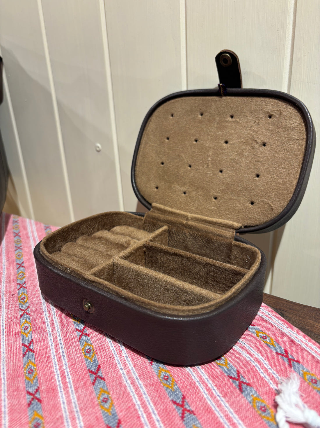 Small Hide and Leather Jewellery Box 