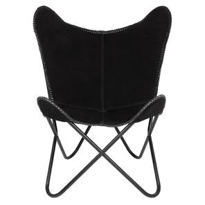 Black Suede Butterfly Chair