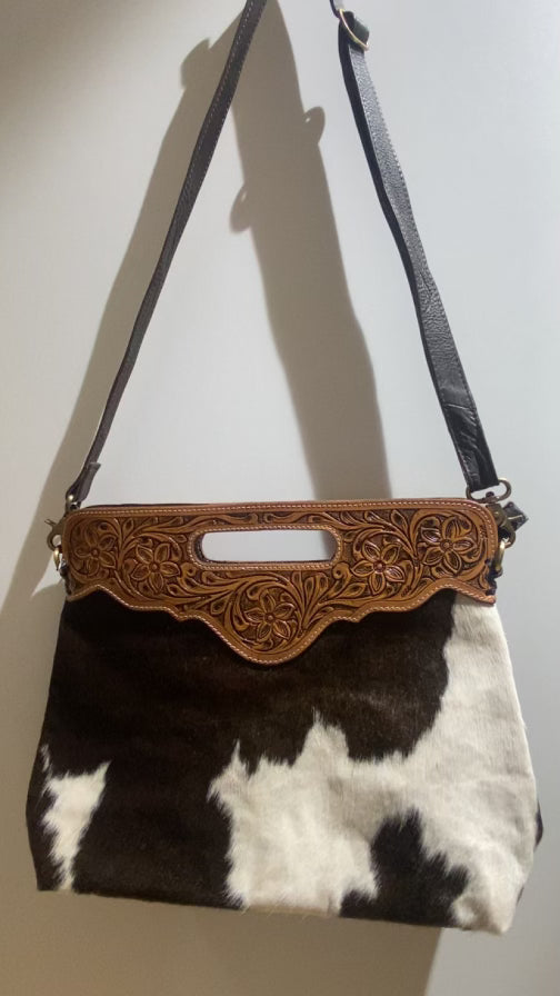 Cusco Tooled Leather Cowhide Bag 
