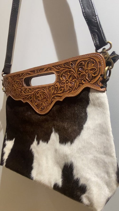 Cusco Tooled Leather Cowhide Bag 