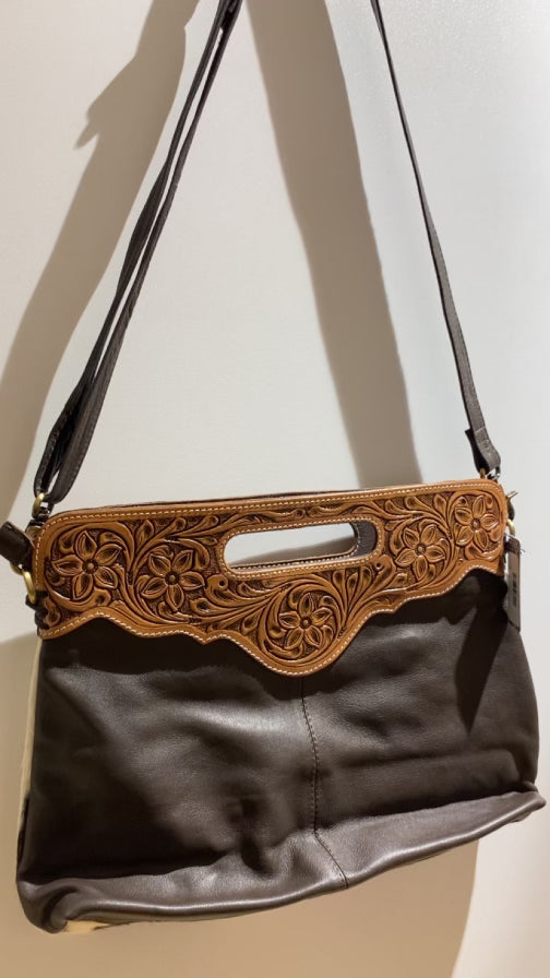 Cusco Tooled Leather Cowhide Bag 