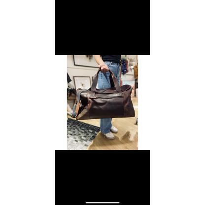 The Hunter Valley Large Leather Travel Bag Brown