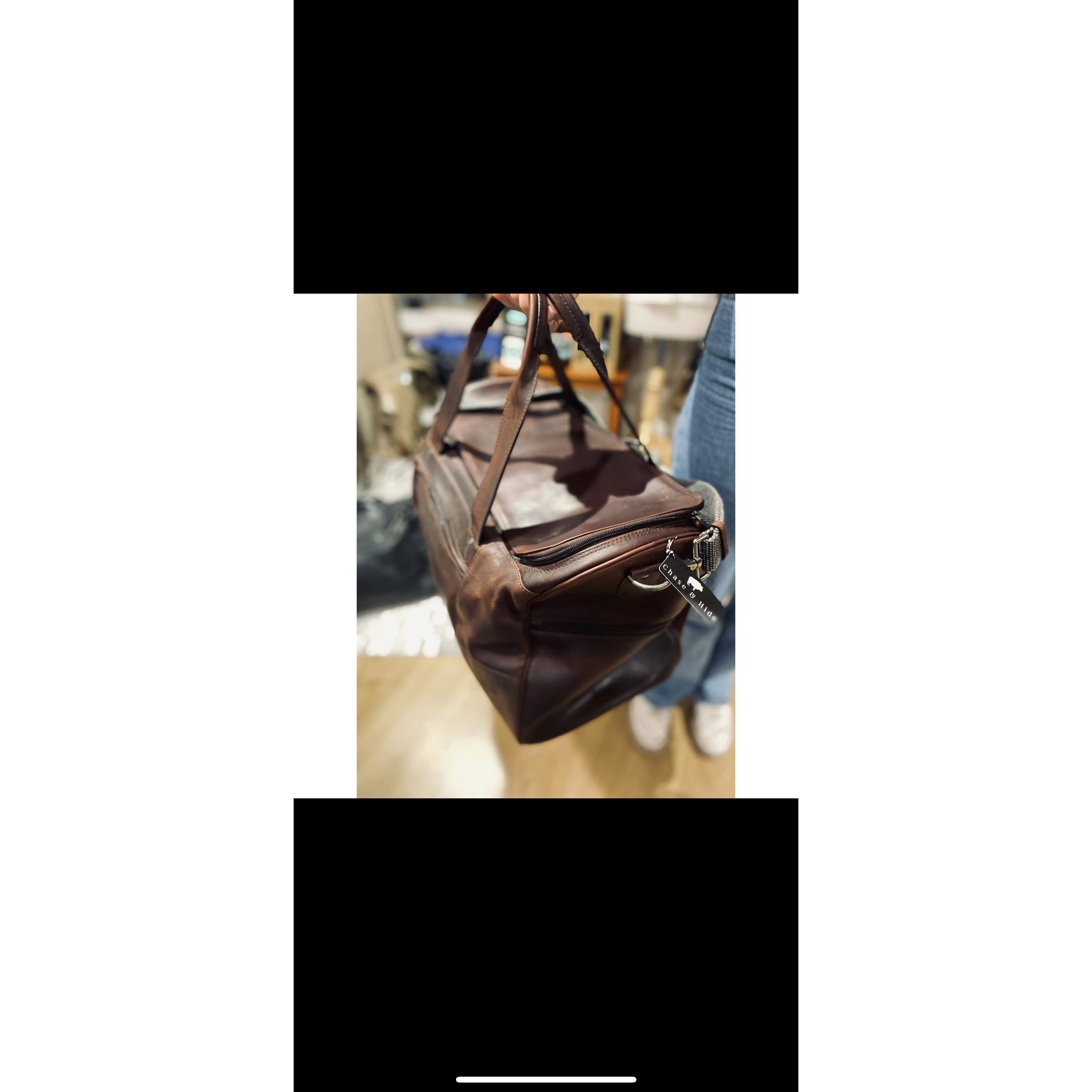 The Hunter Valley Large Leather Travel Bag Brown