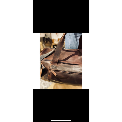 The Hunter Valley Large Leather Travel Bag Brown