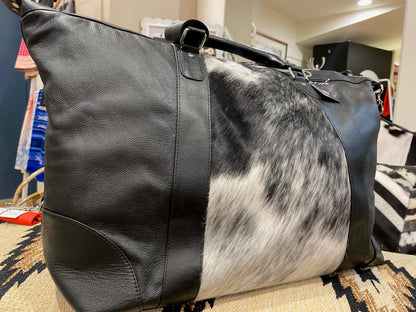Leather &amp; Cowhide Travel Bag - 12780