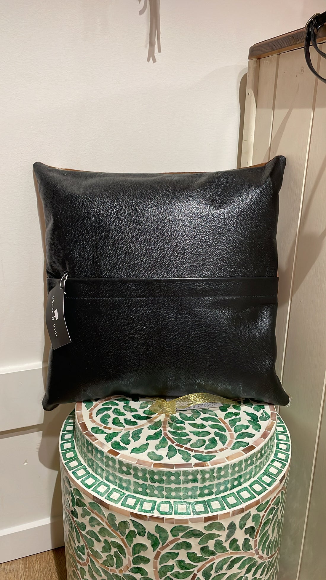 Hide and leather Cushion 