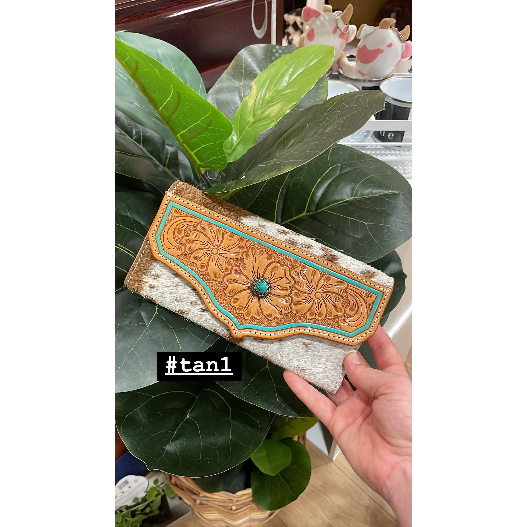 Hand Painted Tooling Leather Trifold Wallet – AW30