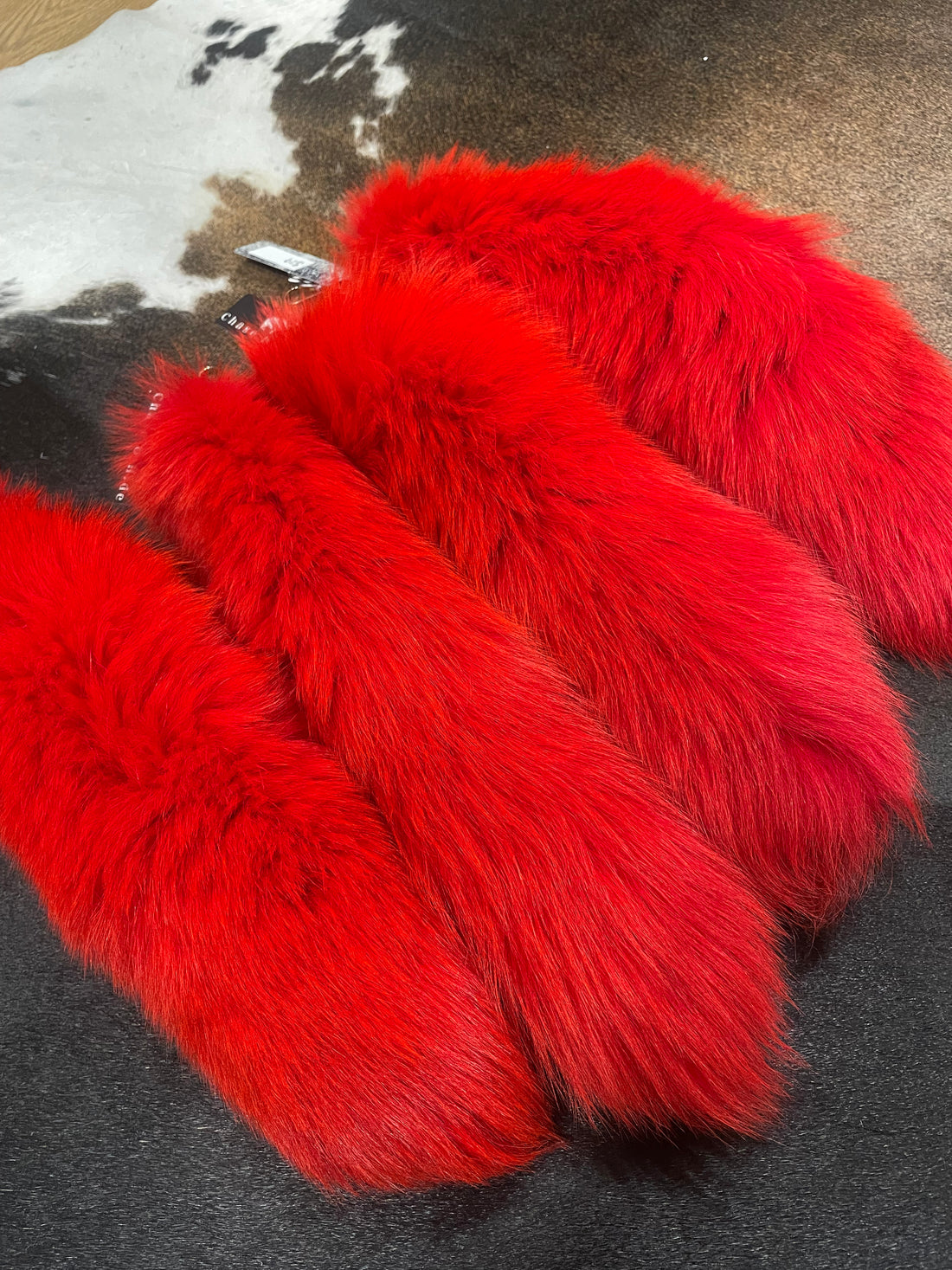 Red Fox Tail Keyring / keychain 