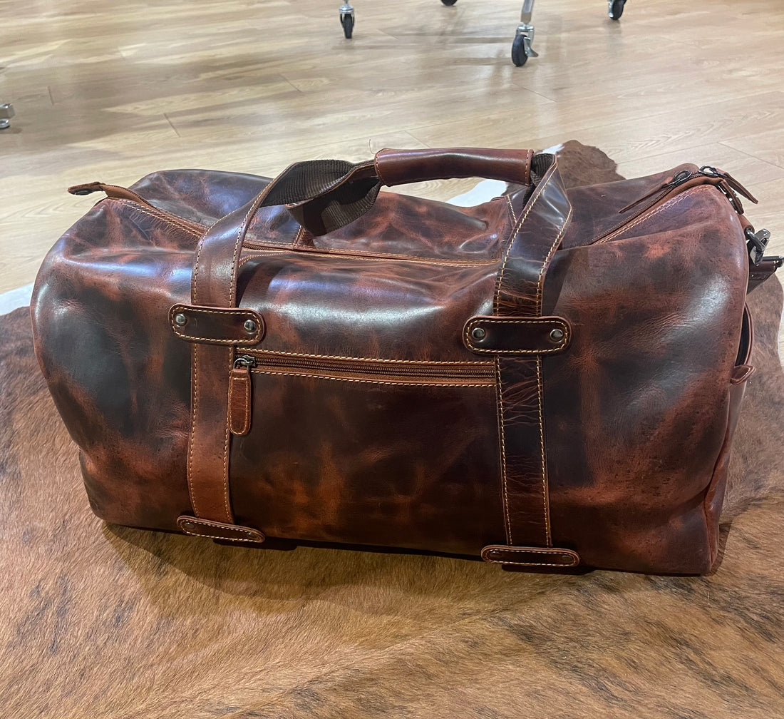 Leather Overnight Duffle Bag 