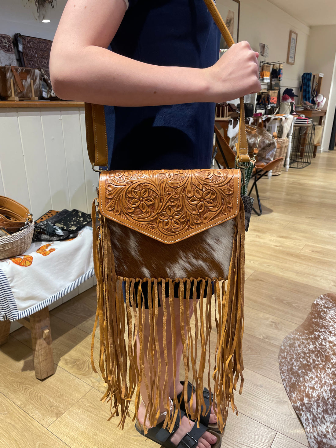 Tan Tassel Crossbody 