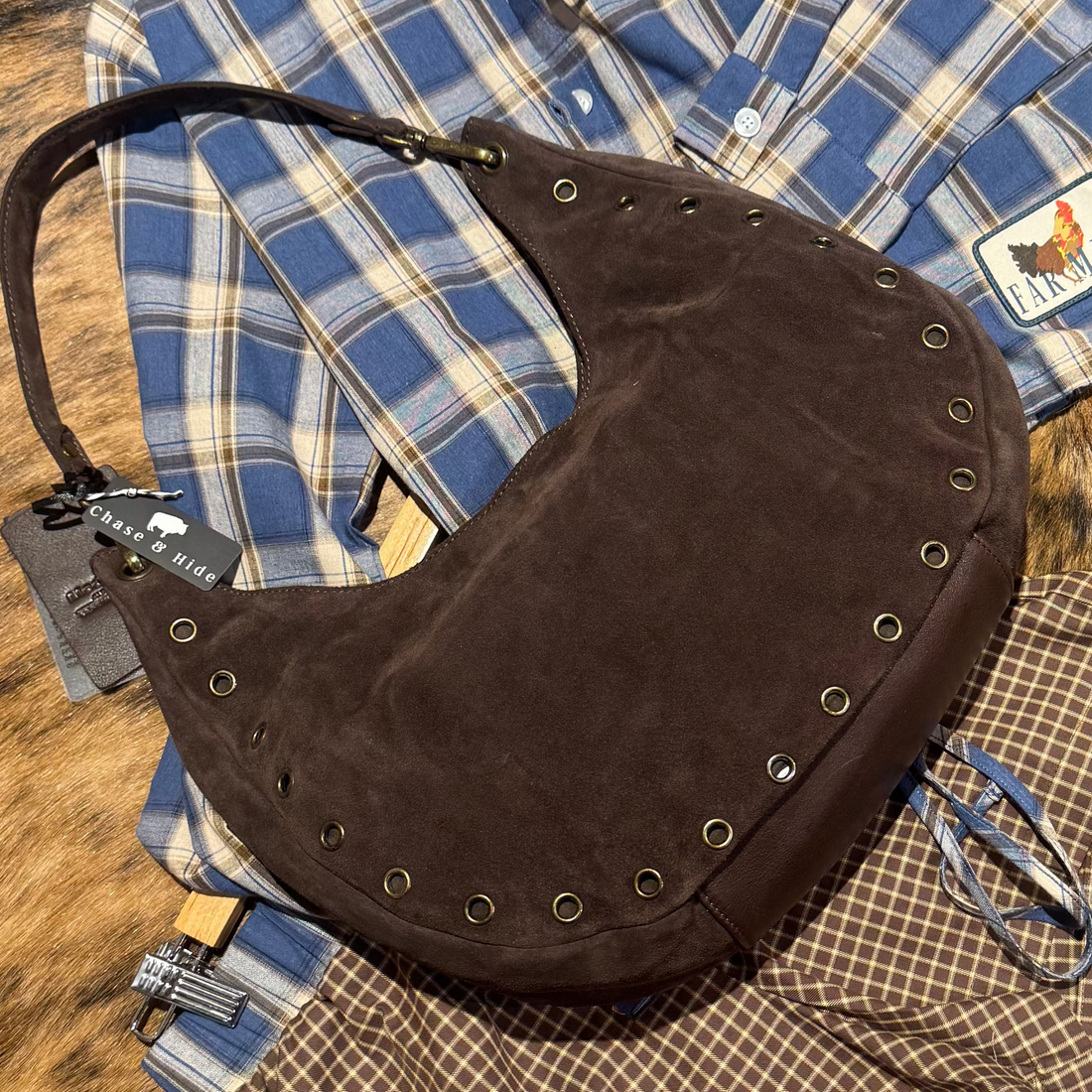Spicer Suede Handbag