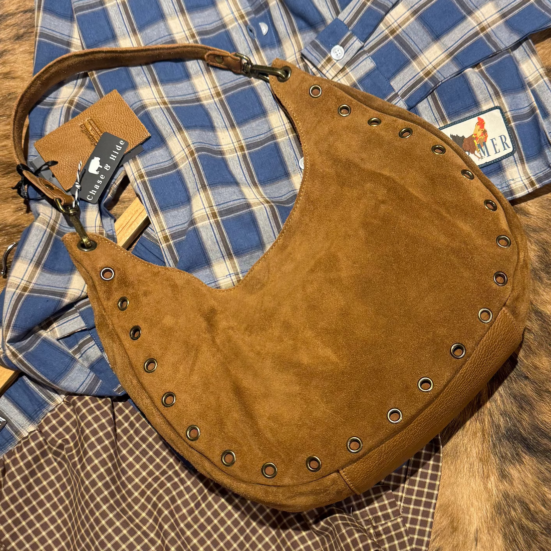 Spicer Suede Handbag