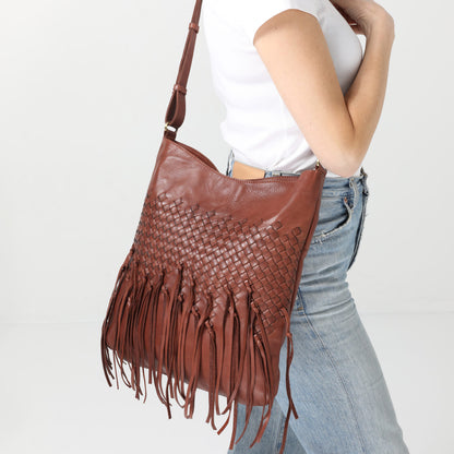 Boho Tassel Crossbody Tan 
