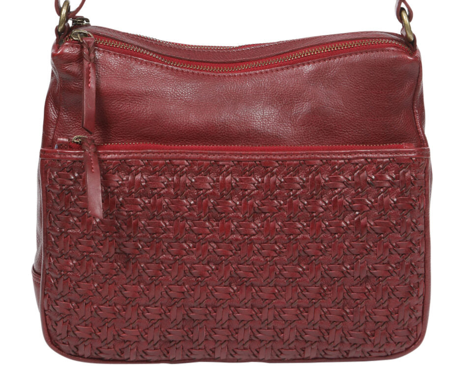 Burgandy leather shoulder/crossbody bag 