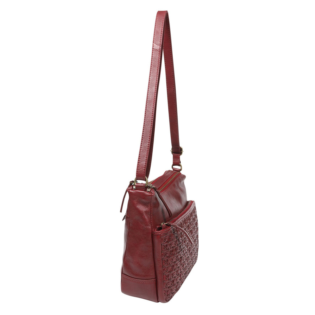 Burgandy leather shoulder/crossbody bag