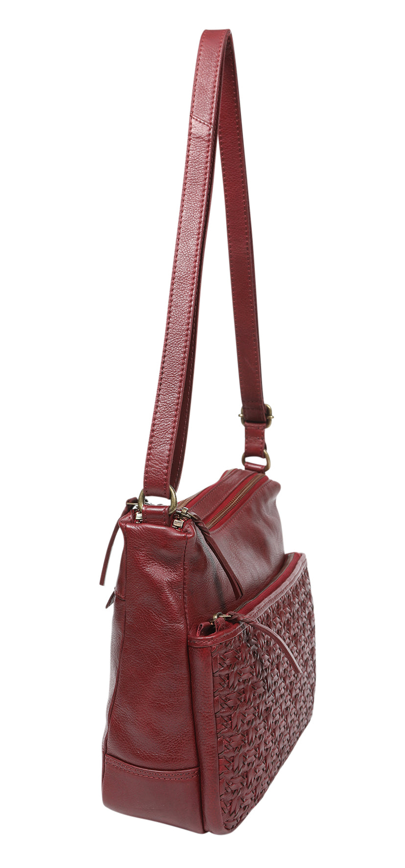 Burgandy leather shoulder/crossbody bag 