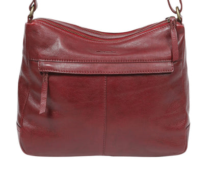 Burgandy leather shoulder/crossbody bag 