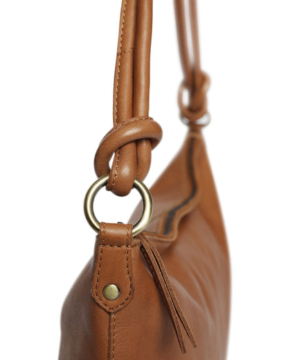 Ladies brown leather shoulder bag 