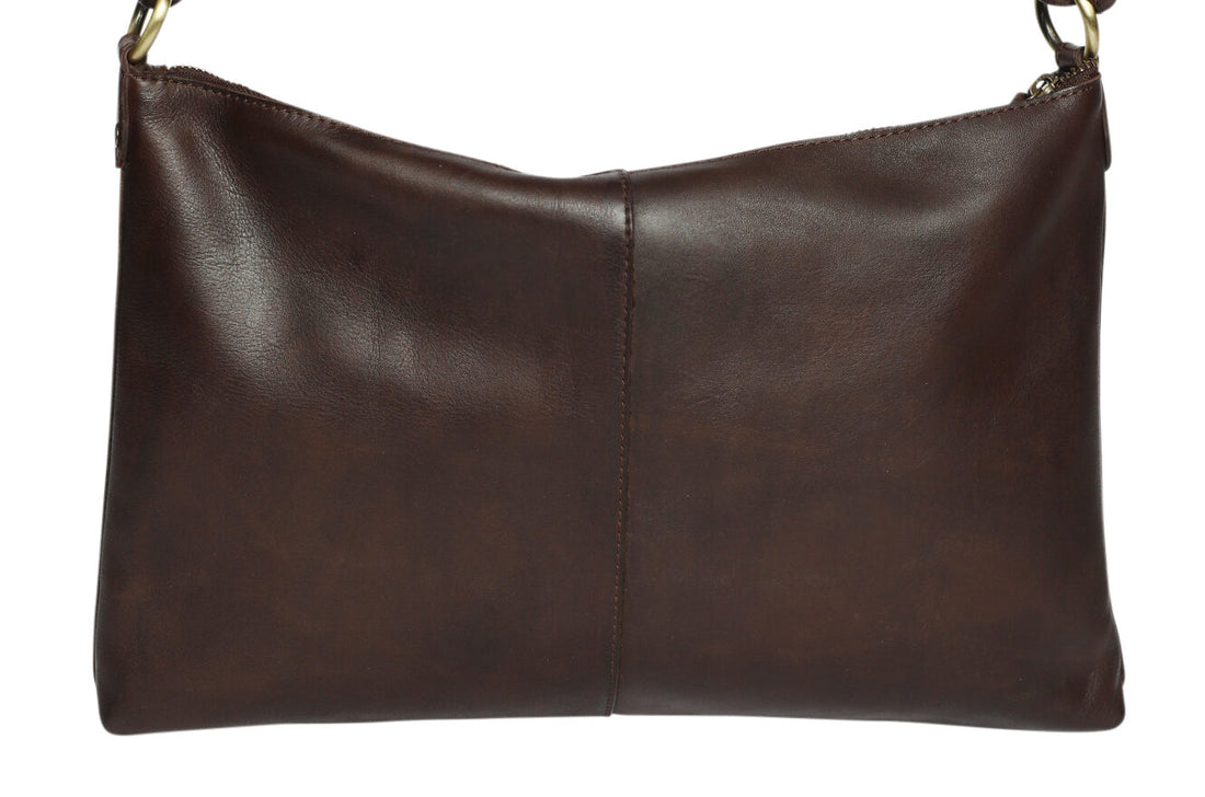 Ladies brown leather shoulder bag 
