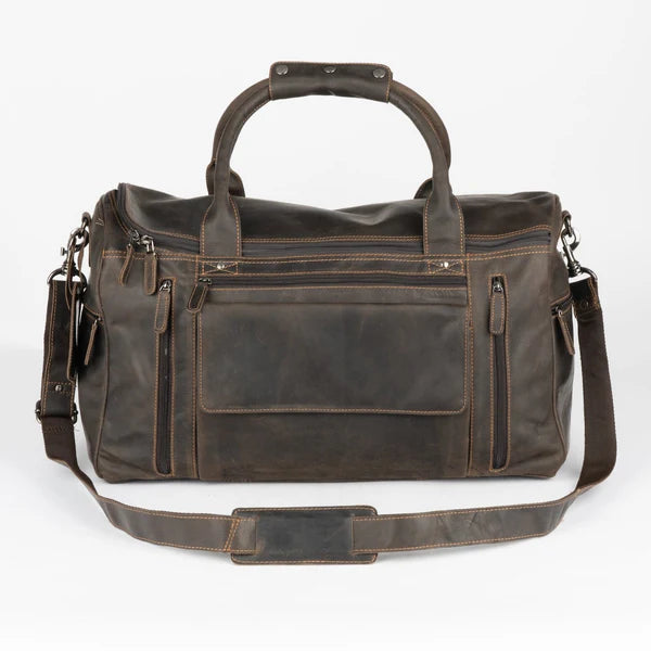 Leather travel bag large