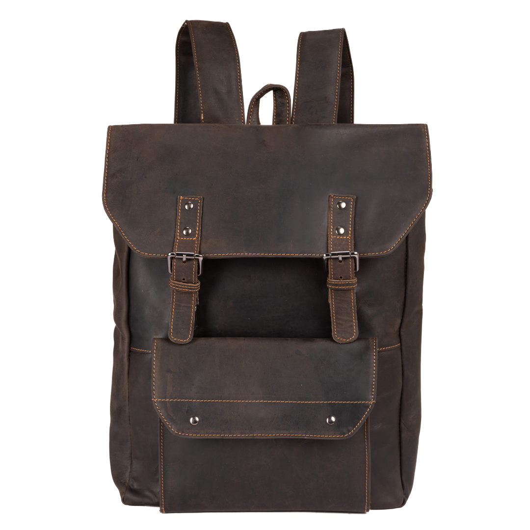 LEATHER BACKPACK AUSTIN - BROWN 