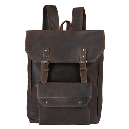 LEATHER BACKPACK AUSTIN - BROWN 