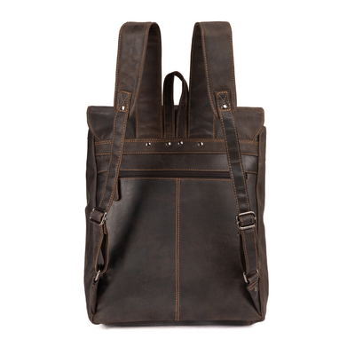 LEATHER BACKPACK AUSTIN - BROWN 