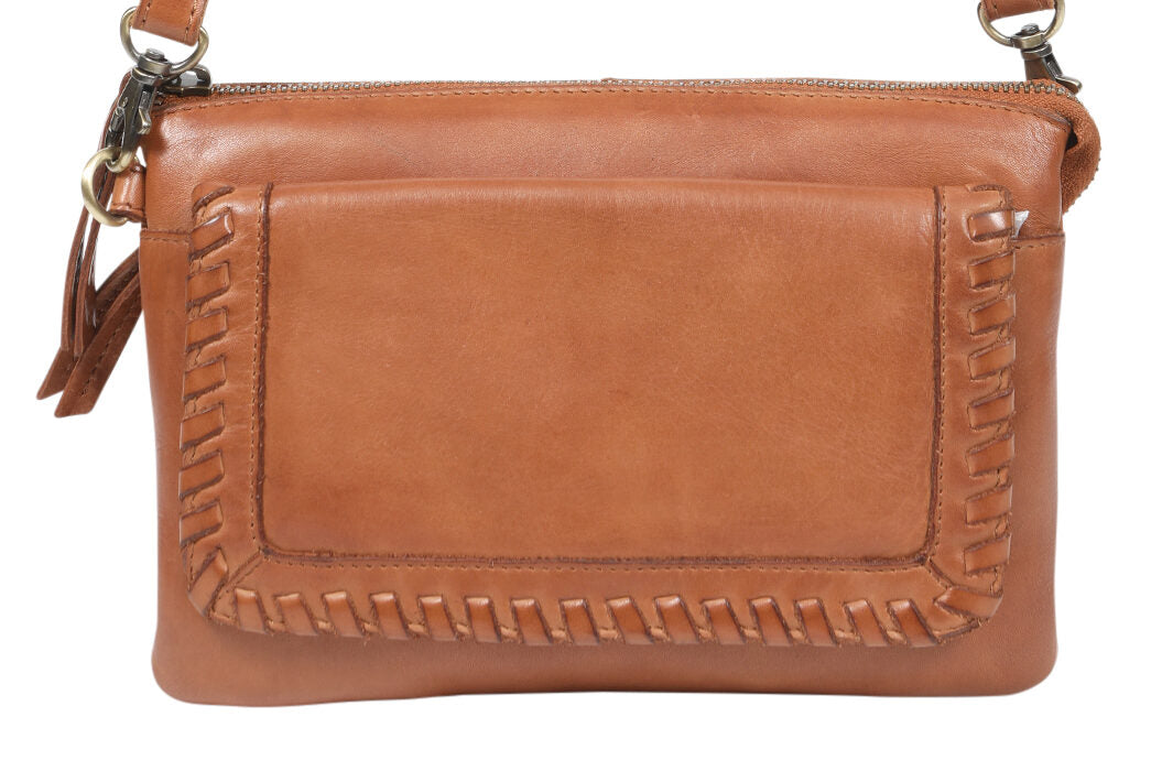 Ladies Tan Leather Cross Body 
