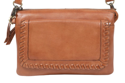 Ladies Tan Leather Cross Body 