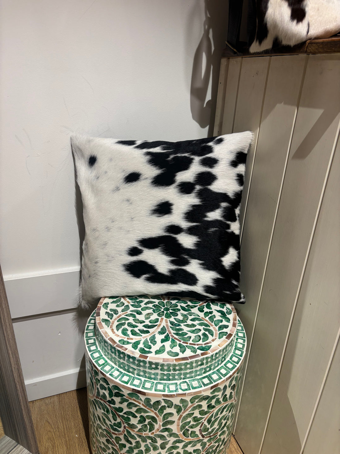 Hide and leather Cushion