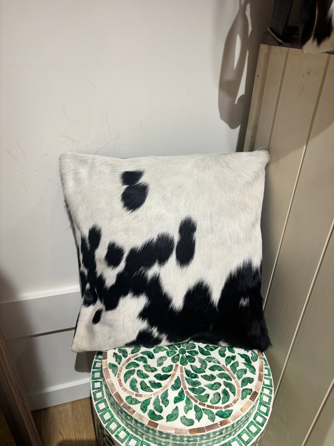 Hide and leather Cushion
