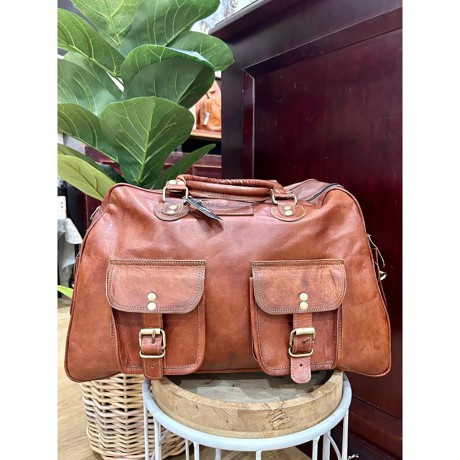 Leather  Carry All Handbag. 