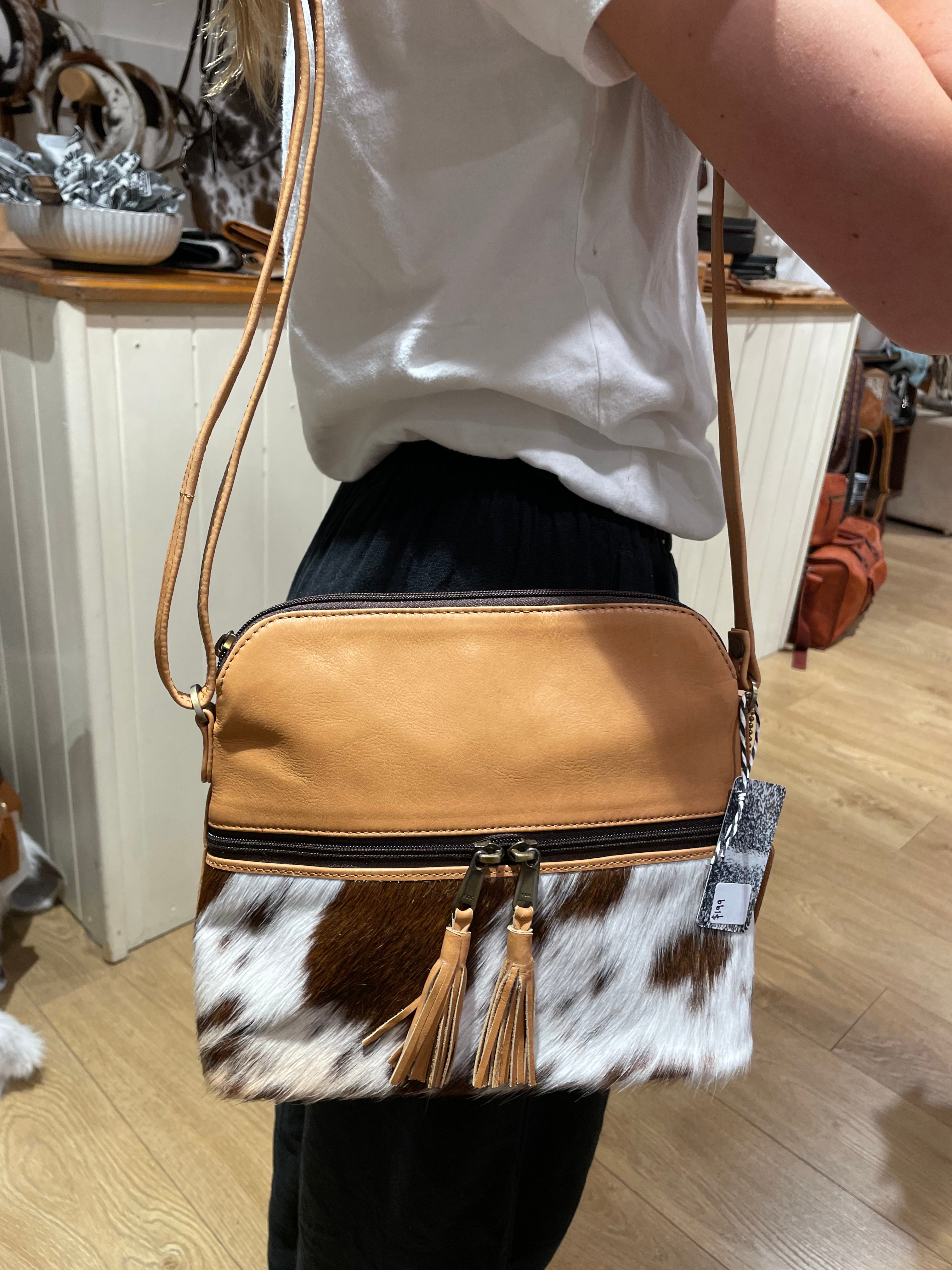 Double Tassel tan Handbag 