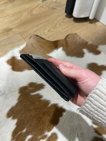 Black Leather Money Clip Wallet 
