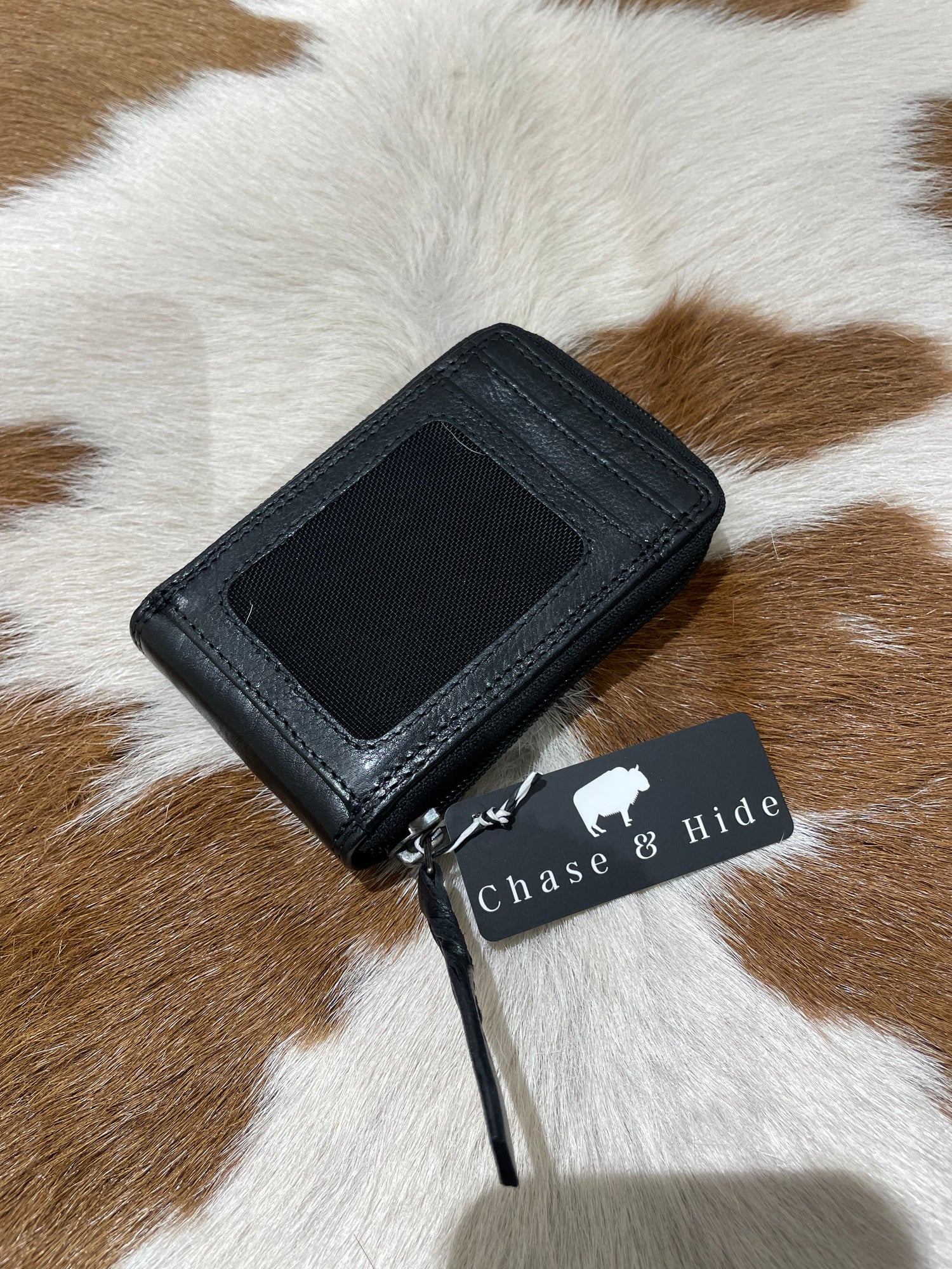 Leather Zip Around Card Wallet 