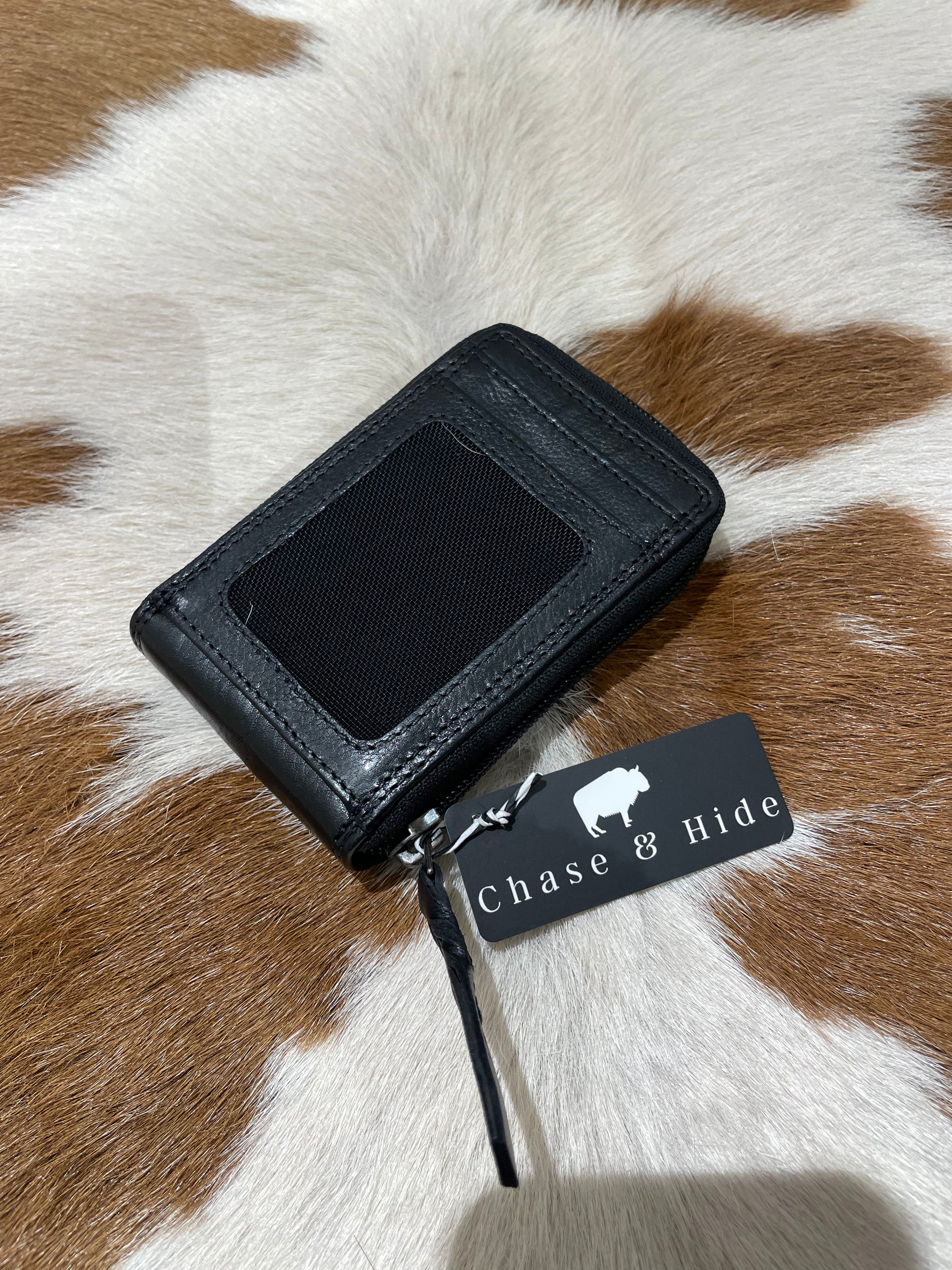 Leather Zip Around Card Wallet 