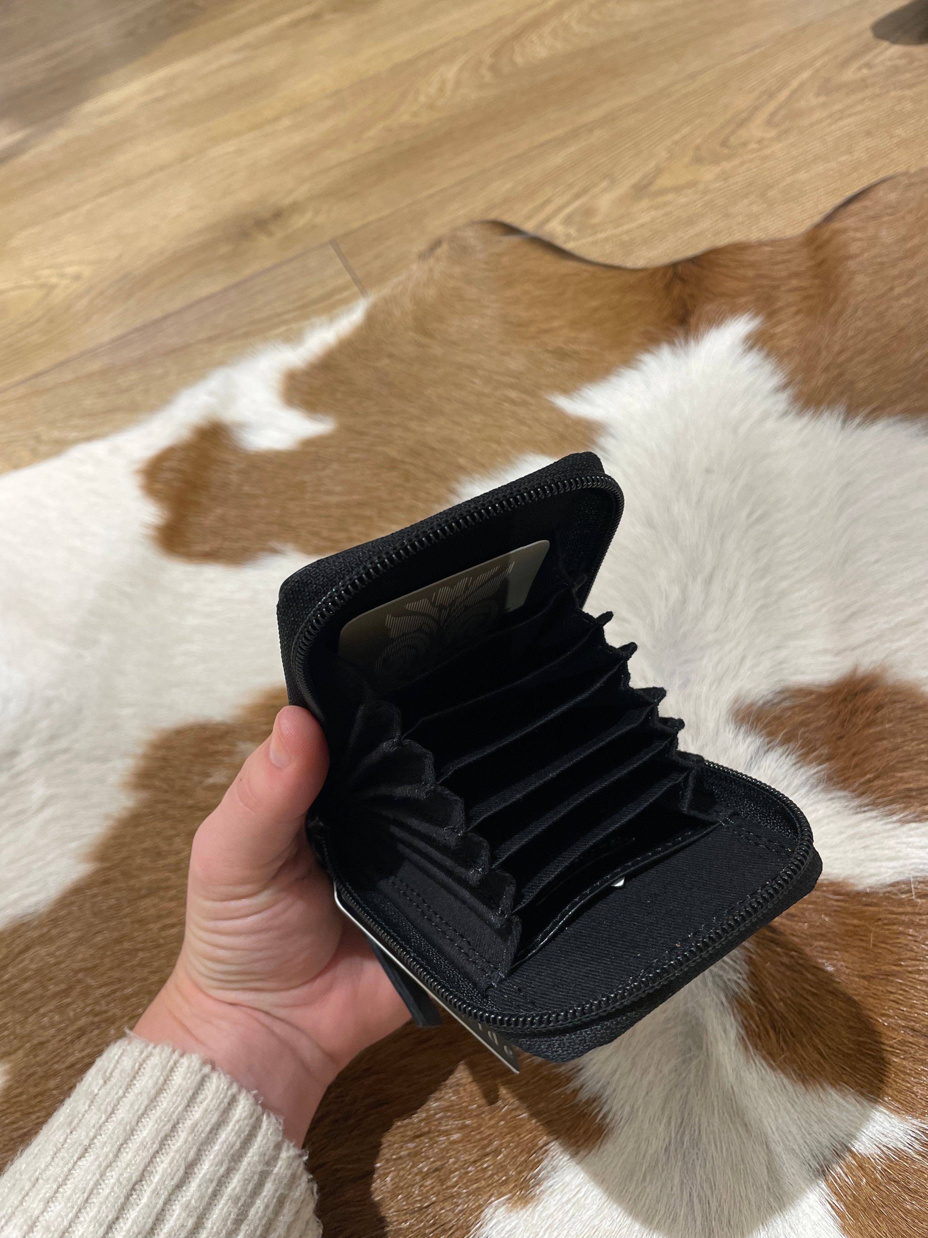 Leather Zip Around Card Wallet 