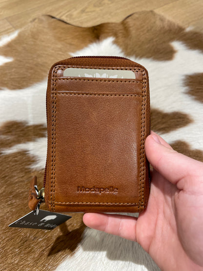 Leather Zip Around Card Wallet 
