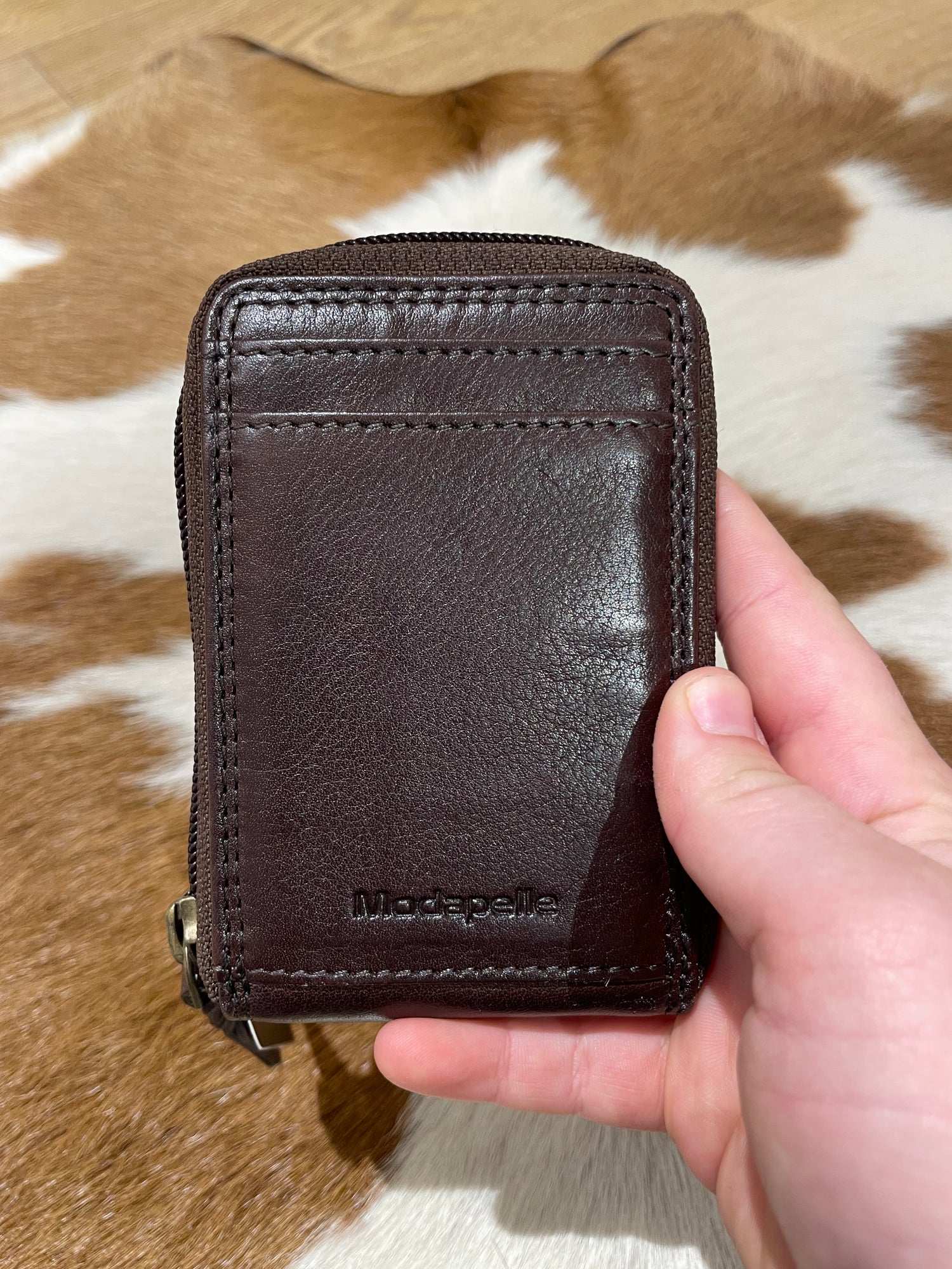Leather Zip Around Card Wallet 