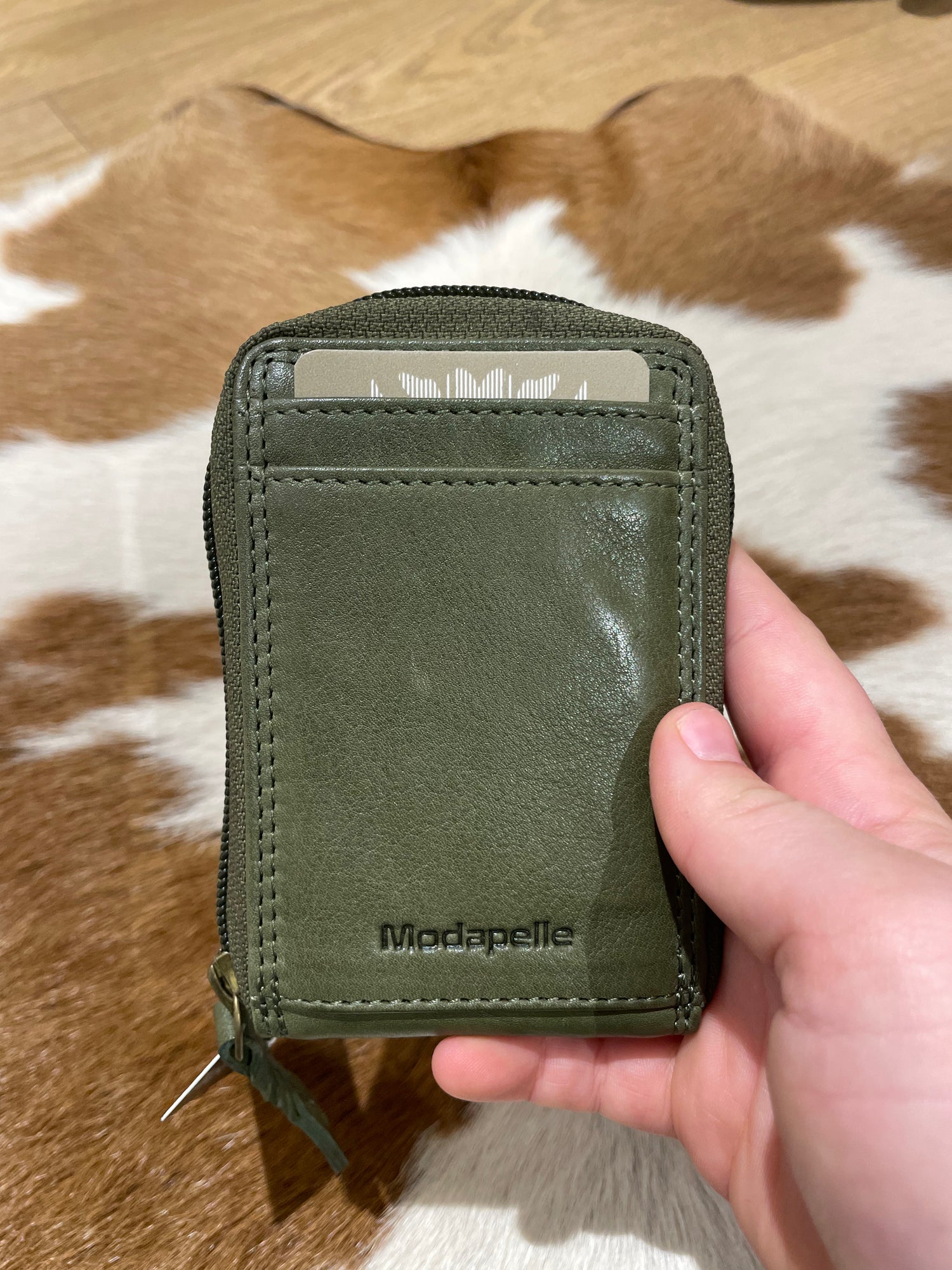 Leather Zip Around Card Wallet 