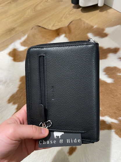 Leather Zip Passport Wallet 