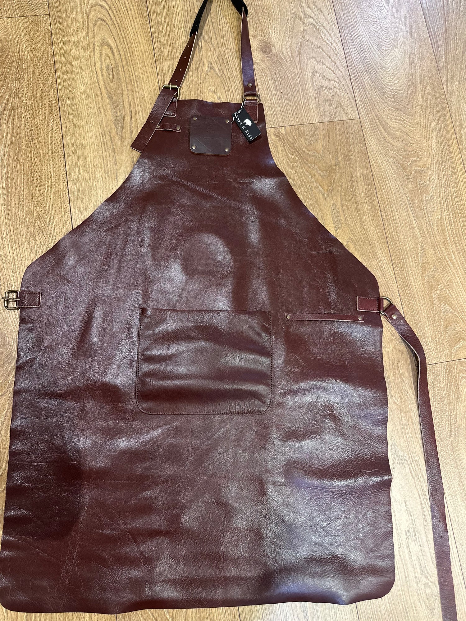 Classic Chestnut Leather Apron Durable, Stylish & Handmade