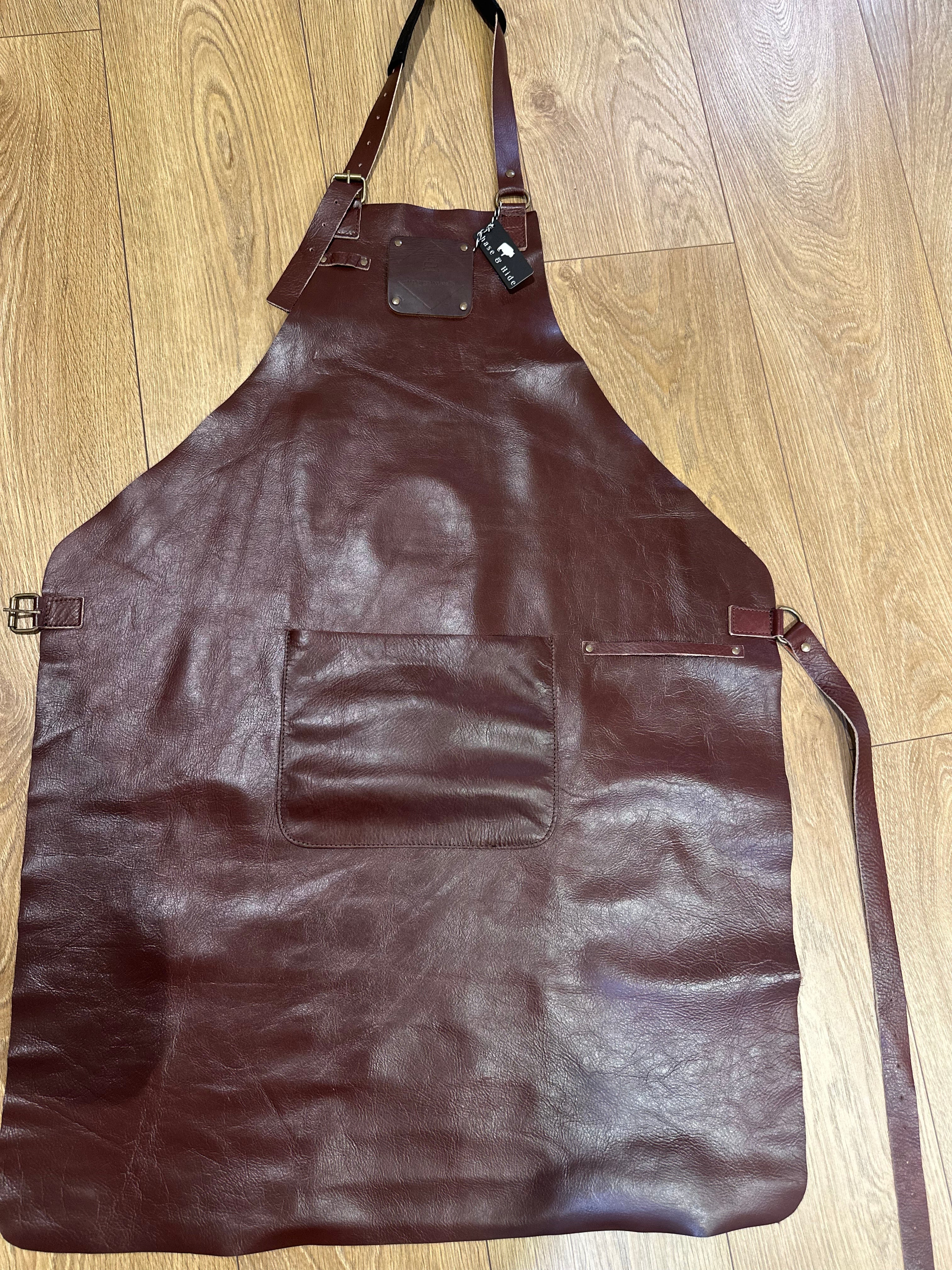 Classic Chestnut Leather Apron Durable, Stylish &amp; Handmade