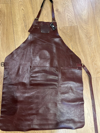 Classic Chestnut Leather Apron Durable, Stylish &amp; Handmade